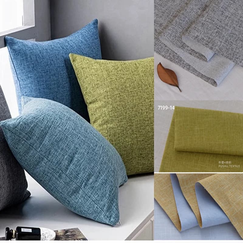 Polyester Bamboo Joint Pattern Linen Cotton Fabric By Meters for Pillowcases Curtains Sewing Plain Sofacovers Cloth Smooth Soft