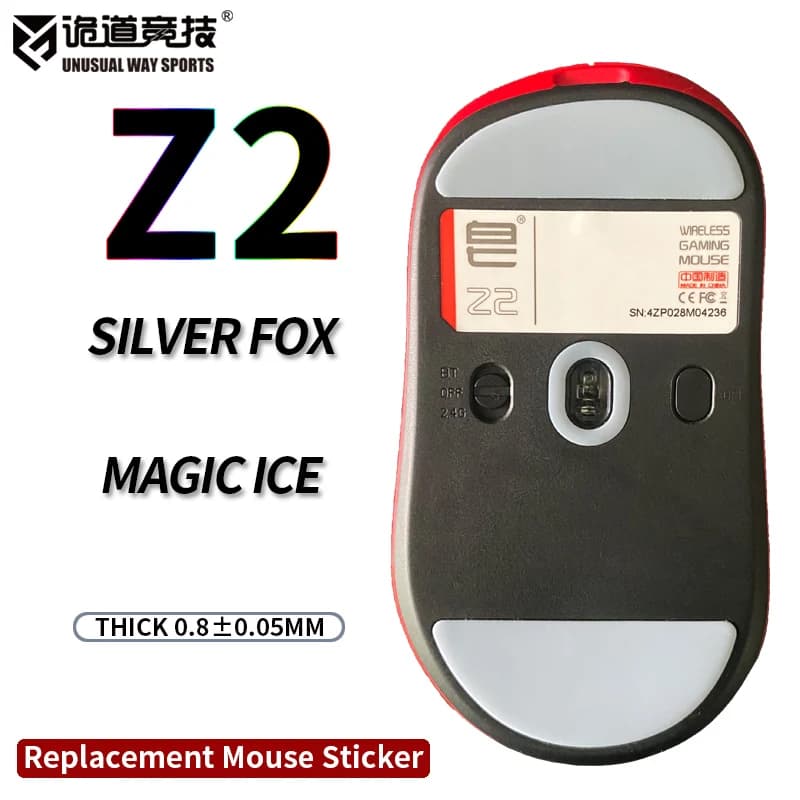 InsolitoWaySports Mouse Pattini Piedi Zaopin Sapone Z2 Superficie ribaltabile PTFE Anti collasso Multistrato Magic Ice Silver Fox