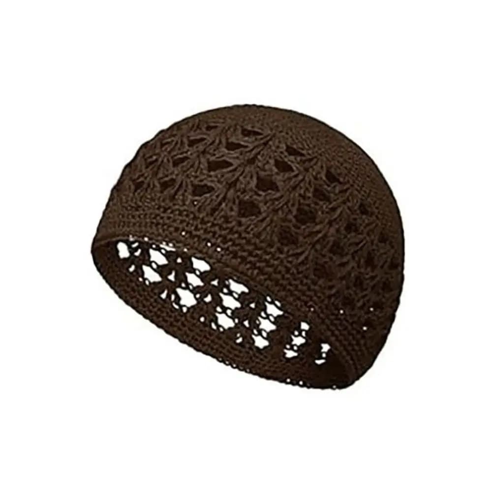 Cappello a cuffia unisex all'uncinetto Cappelli a cuffia senza tesa Cappello all'uncinetto elastico lavorato a maglia da uomo musulmano Primavera Autunno Inverno Berretto sportivo caldo