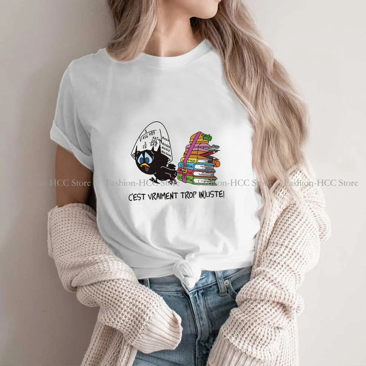 Calimero Cartoon Polyester TShirt for Women C'est Vraiment Trop Basic Summer Tee T Shirt Novelty Trendy