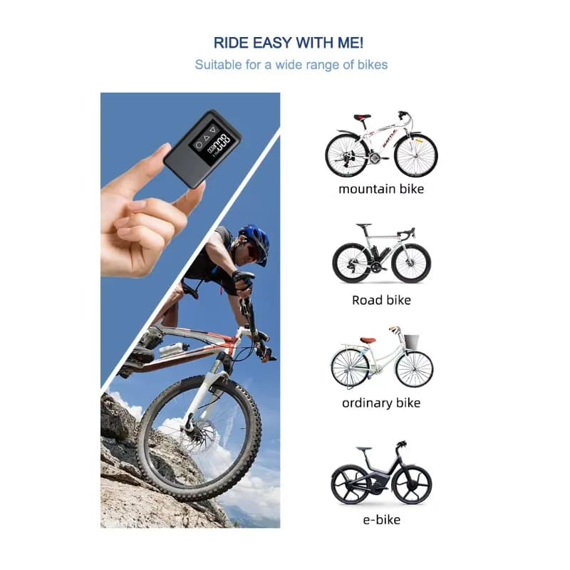 Pneumatico per bicicletta gonfiabile wireless ricaricabile da 500 mAh 0-120 PSI Gonfiatore digitale di piccole dimensioni per una bicicletta comoda