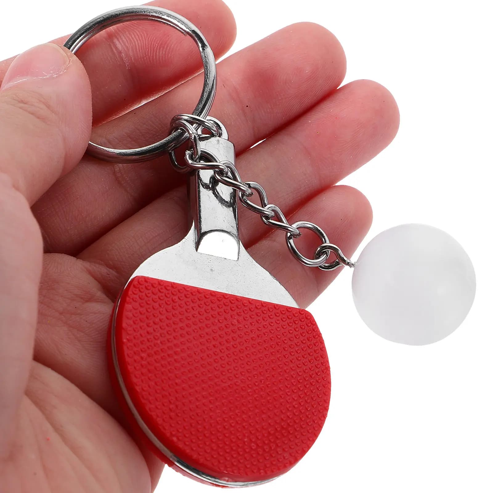 Set di 6 Portachiavi con Palline da Ping Pong, Leggeri e Resistenti, Ciondoli da Tennis da Tavolo, Set di Portachiavi Sportivi, Decorazioni per Borse, Regali