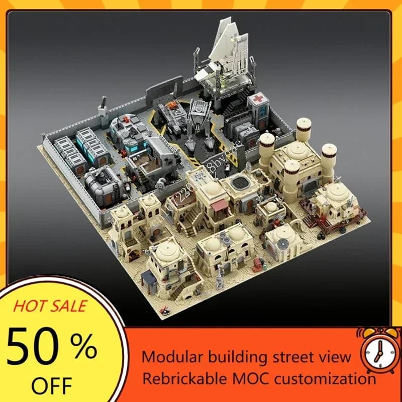 15340PCS MOC Space Battle Series SW Tatooine Mos Eisley Custom Model Puzzle Set -DIY Creative Assembly Educational Birthday Gift