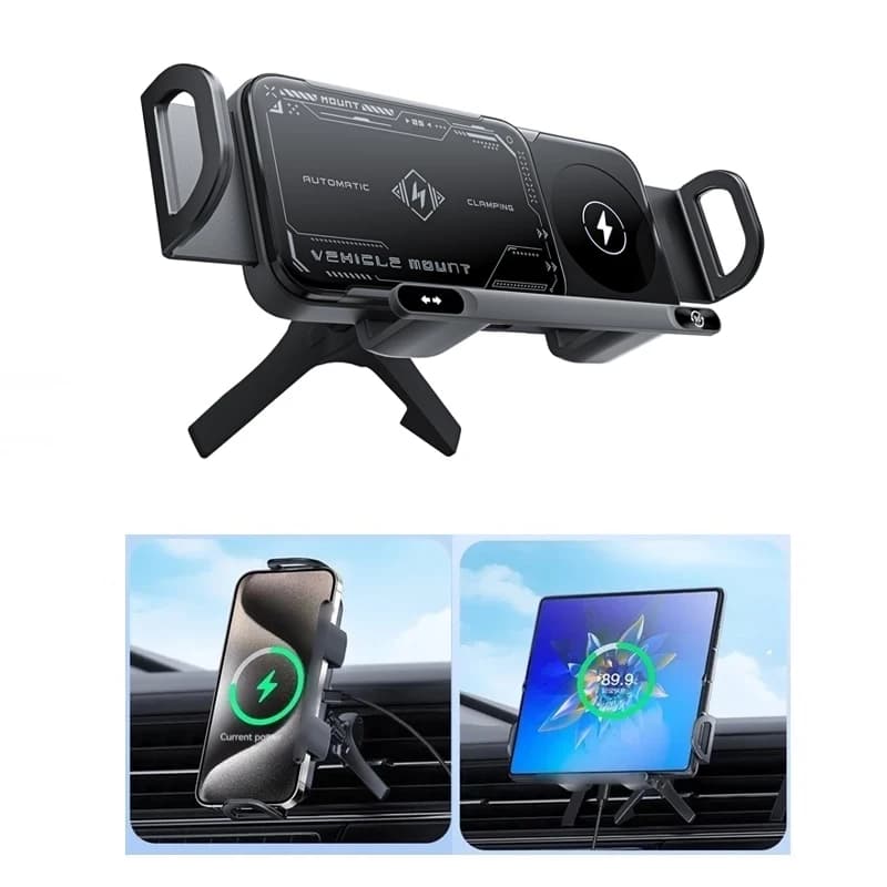 Wireless Car Charger Support for Samsung Galaxy Z Fold 7 6 5 4 3 2 Quick Charging Phone Support for iPhone 17 16 15 14 13 12