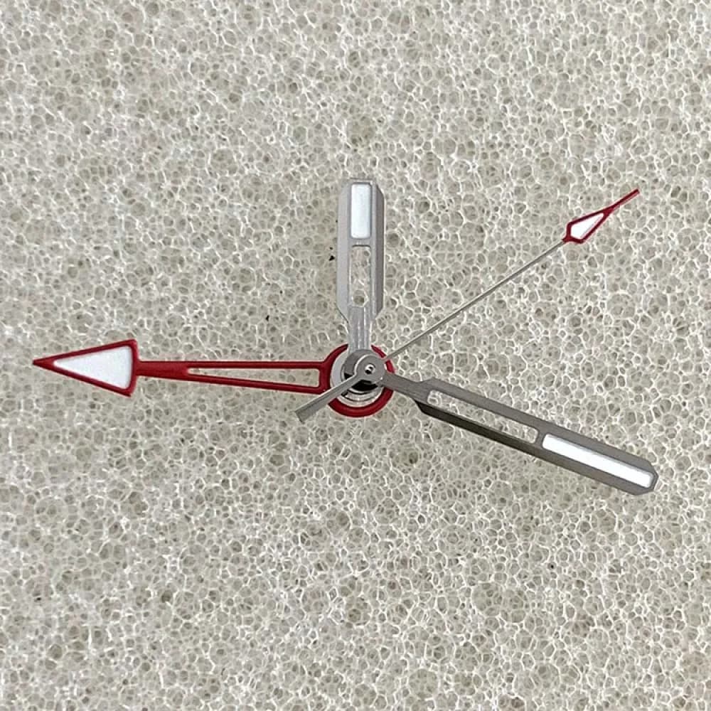 Green Luminous Skeleton Silver Red Watch Hands Baton+Arrow 4-Hands Watch Accessories for Japan NH35/34/36/4R/7S/NH70 Movement
