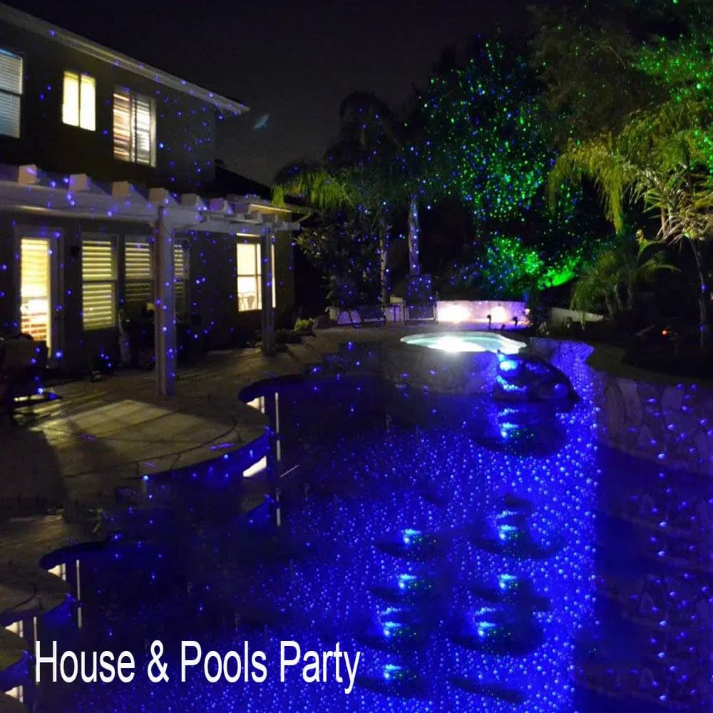 Proiettore Laser per esterni luci natalizie a LED per la decorazione dell'iarda del prato da giardino puntini Laser blu singoli dinamici luce di capodanno