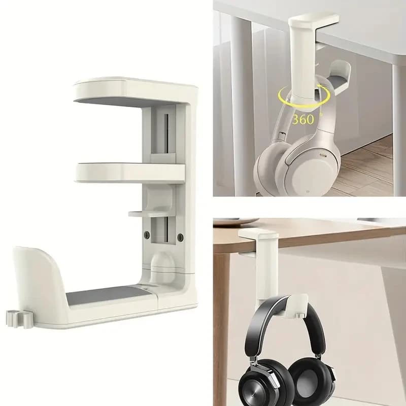 360 ° Rotating Headphone Holder Table Headphone Holder Play Headphone Hook for Desk Hook for Controllers for Multipurpose Hooks