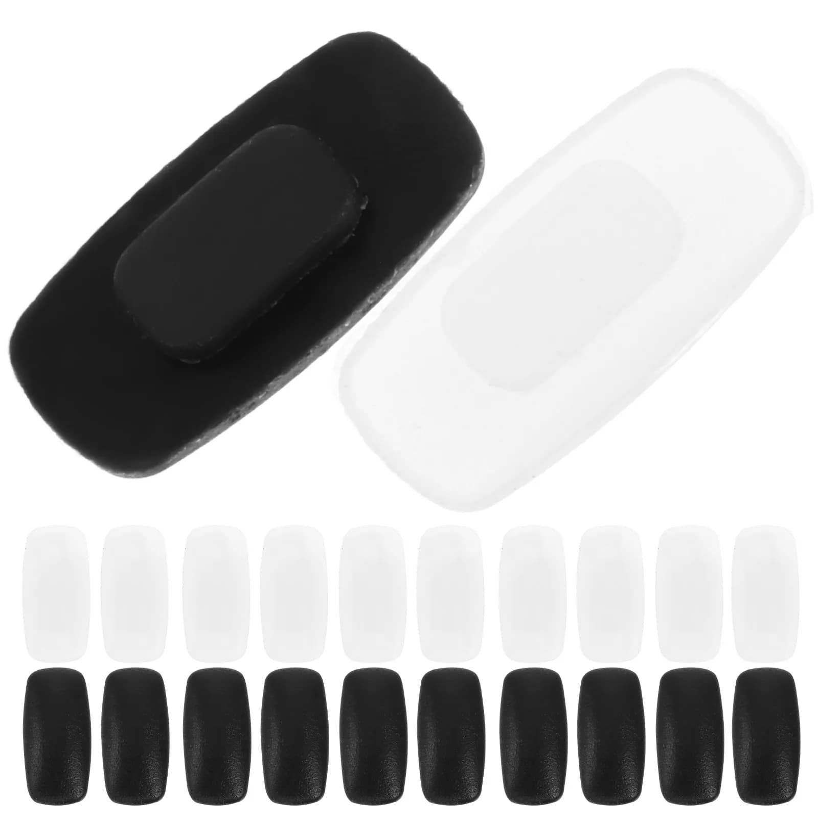 20 Paia di Cuscinetti Nasali Rettangolari in Silicone per Occhiali da Vista e da Sole, Antiscivolo, Ricambi per Occhiali