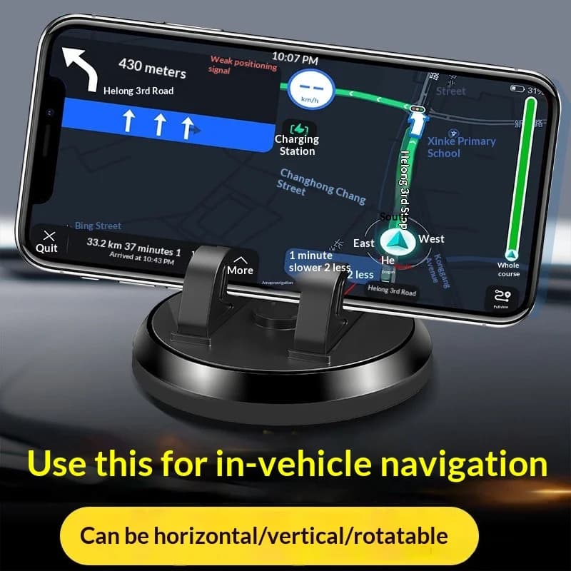 Supporto universale per telefono da auto per cruscotto, per navigazione, tablet e uso desktop – Supporto regolabile multifunzione