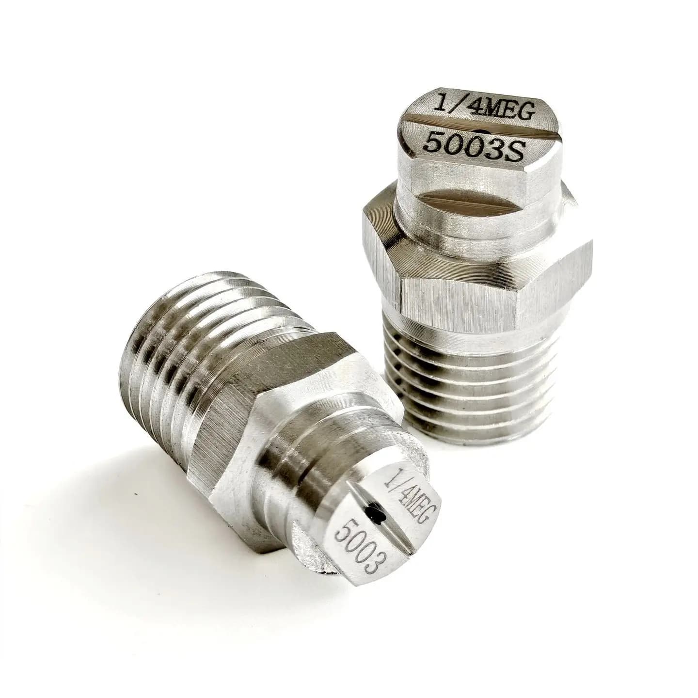Ugello a ventaglio piatto MEG da 1/4 di pollice in acciaio inox SS304, ugello spray ad alta pressione per pulizia industriale, lavaggio, raffreddamento e rimozione polvere