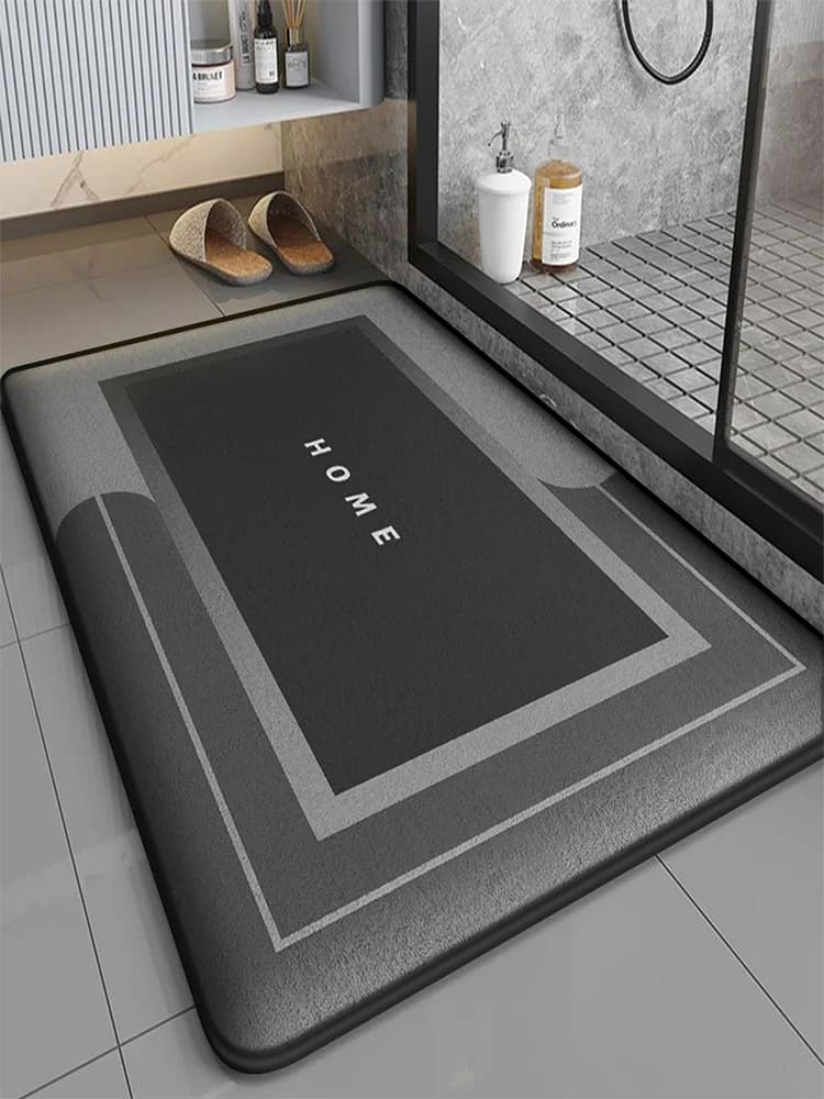 Semplice tappetino antiscivolo in flanella per bagno, tappetino resistente allo sporco per WC, tappetino quadrato assorbente per doccia, tappetino per porta