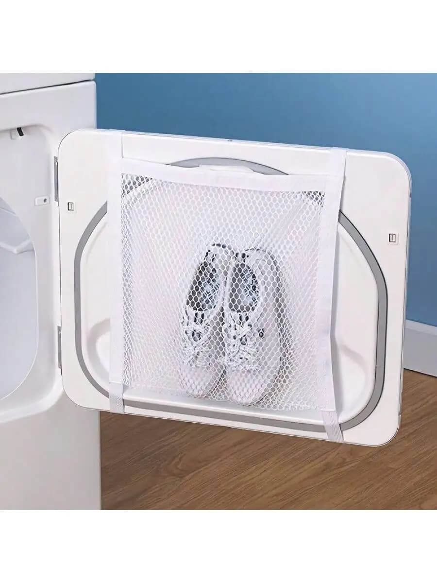 Shoe drying bag, elastic belt shoe mesh, shoe wash bag, white, 15.5 inch x 15.5 inch, 1 piece, white