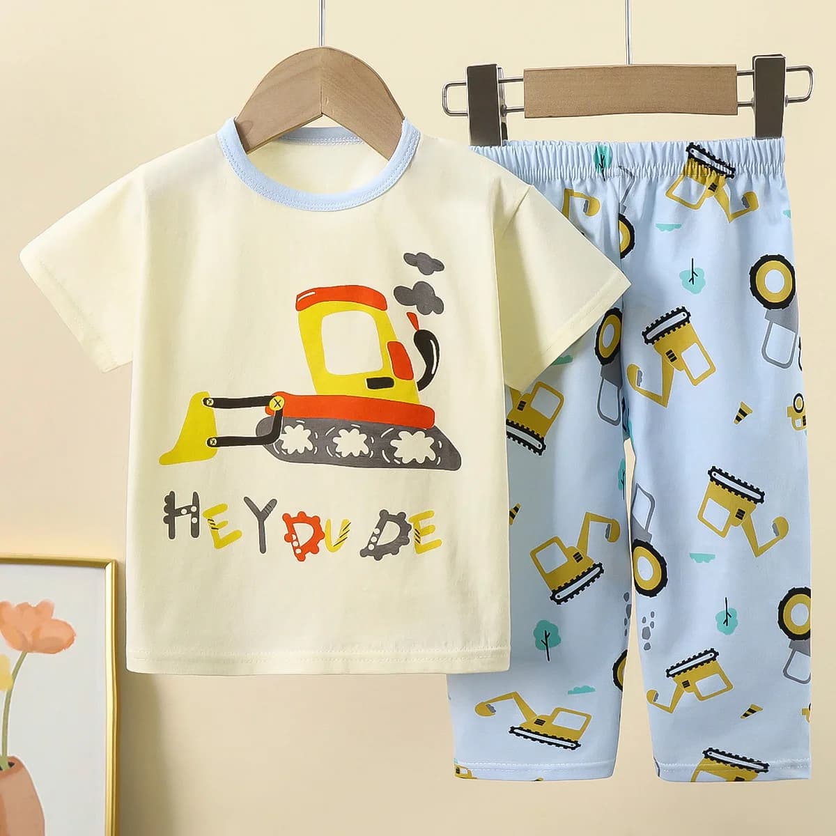 Pijama Air With Children's Pijama Breathable Cotton Full summer short sleeves Boys Girls Boys