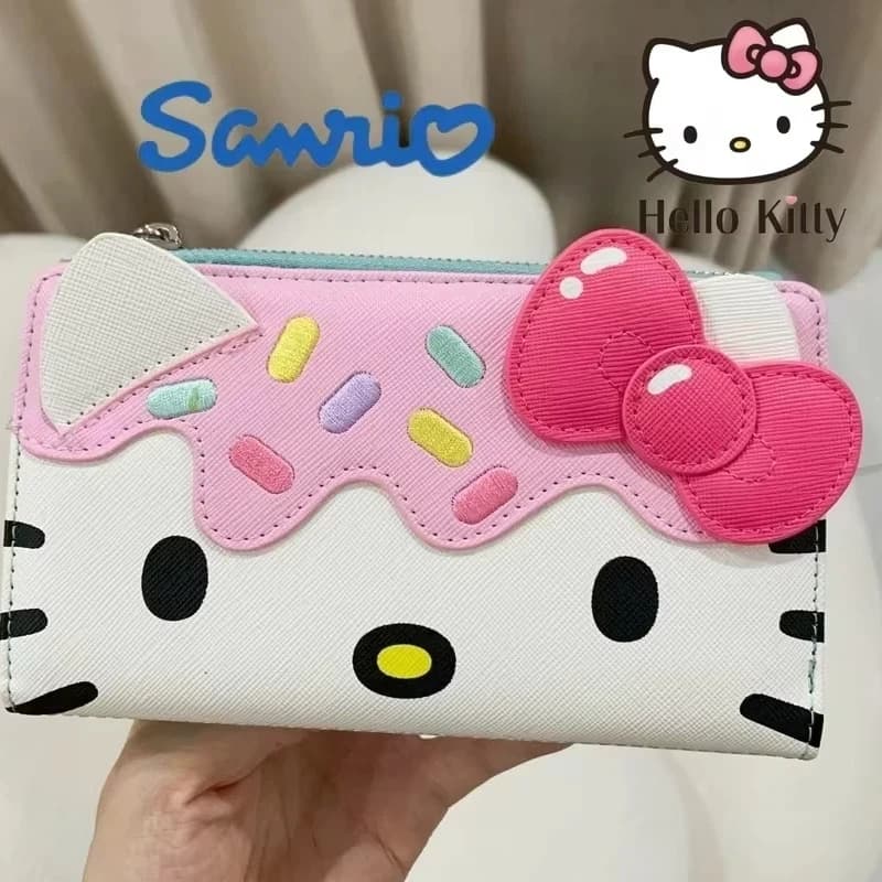 Disponibile - Offerta imperdibile: Borsa a pochette Sanrio Hello Kitty da donna, regalo di compleanno per adulti, porta carte, doppia piega, rosa, regalo di Capodanno