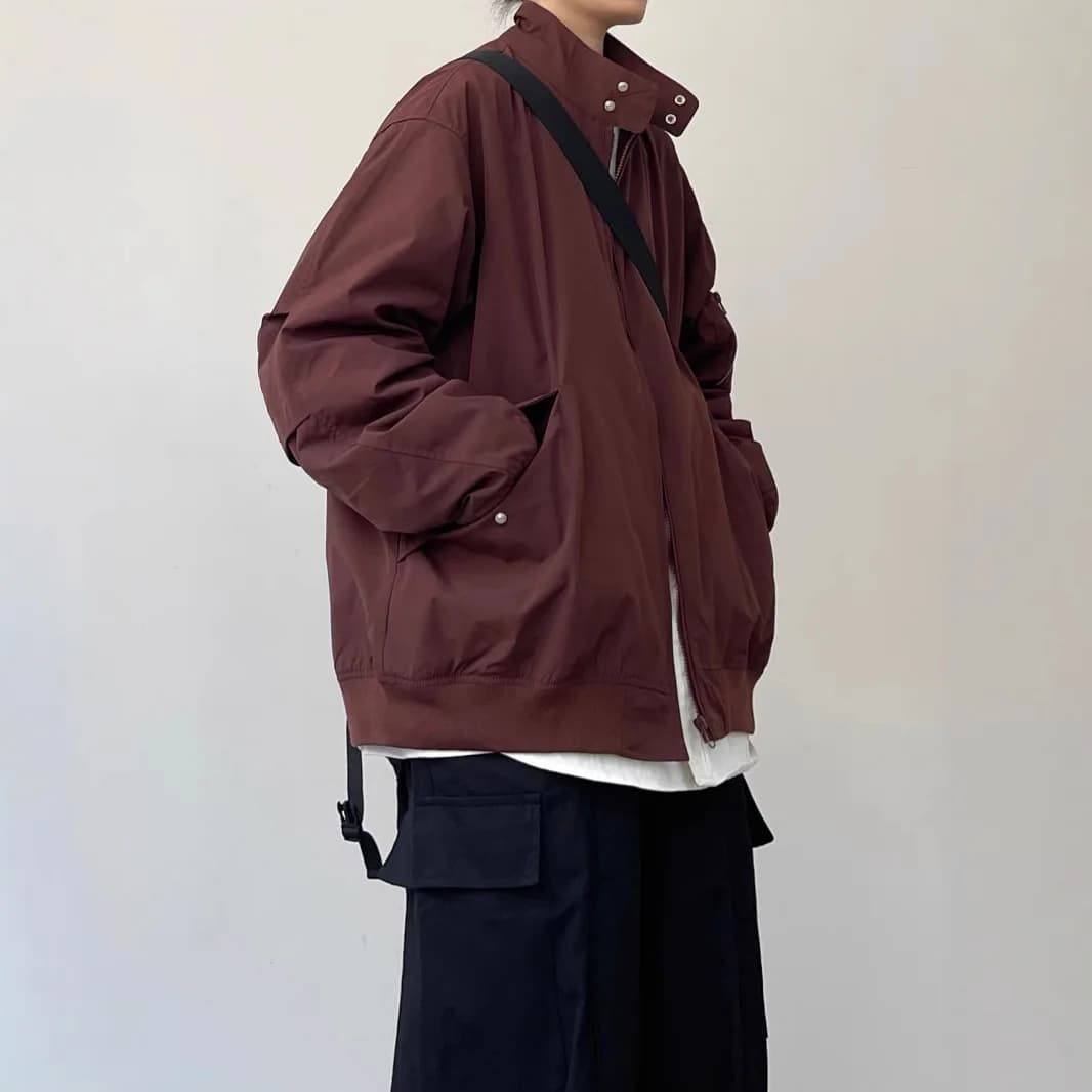 Giacca Unisex 2026 Nuova Collezione Primavera Autunno Giacca Harrington Vintage Giapponese da Uomo, Cappotto Oversize con Collo Rialzato Stile Vintage