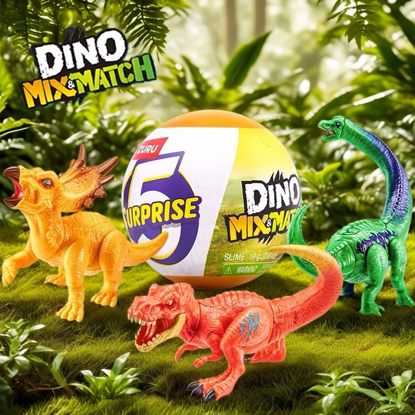 ZURU 5 Surprise Dino Mix Match Dinosaur Blind Box Assembly Surprise Gift Toy for Boy