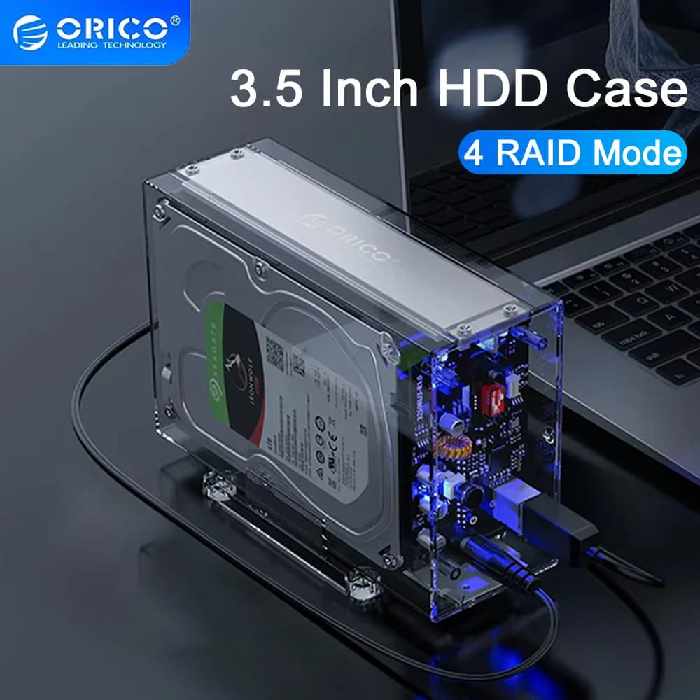 ORICO 2Bay 3.5 Inch External Hard Drive Enclosure SATA To USB3.0 Hard Drive Dock Station Disk Array with RAID for 3.5'' sata HDD