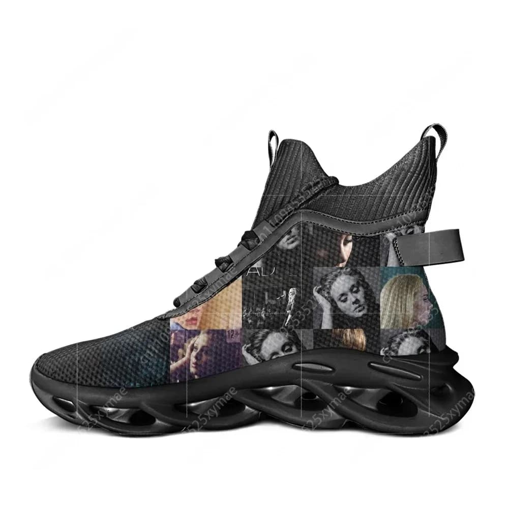 Sneakers Alte con Poster di Adele, Scarpe da Escursionismo e da Viaggio per Uomo e Donna, Scarpe Casual Personalizzate per Musica Pop