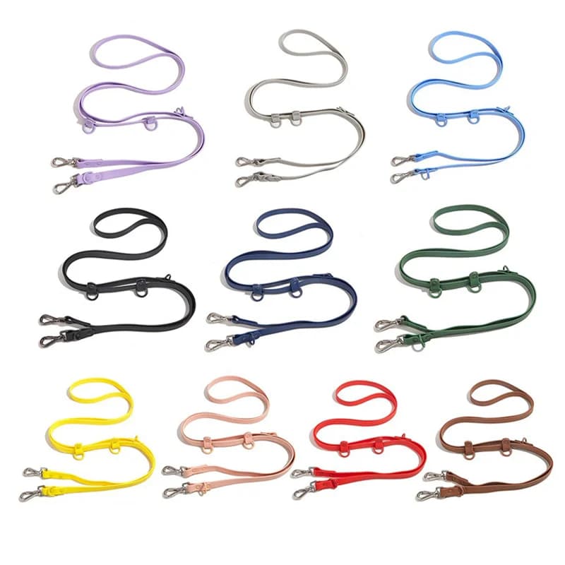 250CM Double Headed Buckle Dog Leash PVC Multifunctional Pet Leashes For Medium Large Dogs Waterproof for Two Dogs Rope