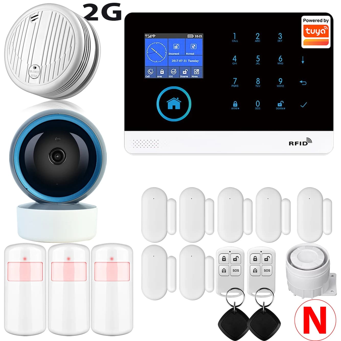 Sistema di Allarme WiFi ALARMEST per Sicurezza Domestica, Controllo App Tuya Smart House, 433MHz GSM Wireless con Sensore di Movimento