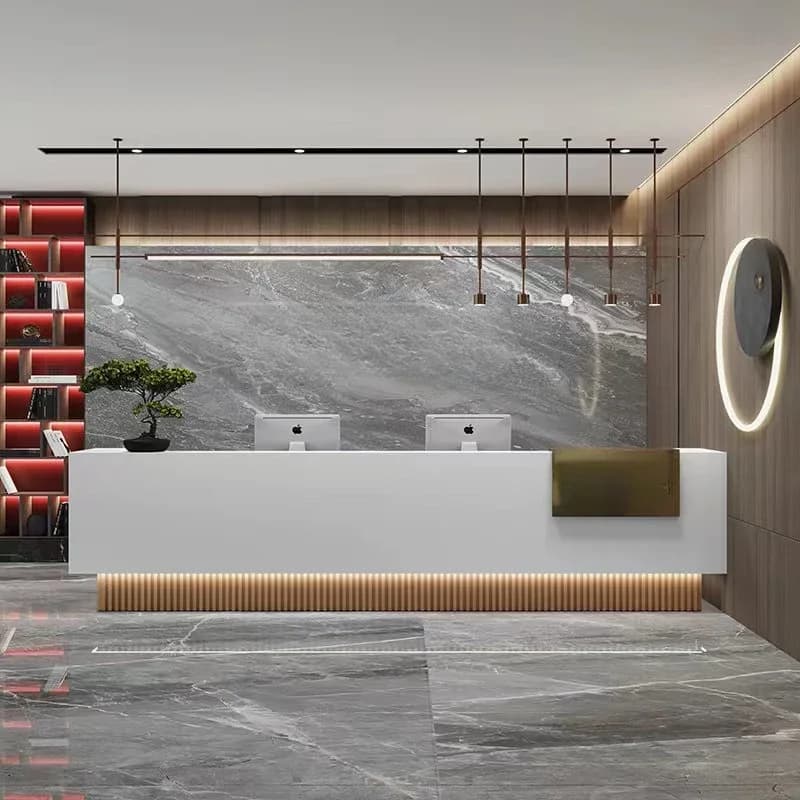 Scrivanie estetiche Registratore di cassa Banco reception aziendale Tavolino Distillazione caffè Atril Organizer Tisch Mobili per hotel