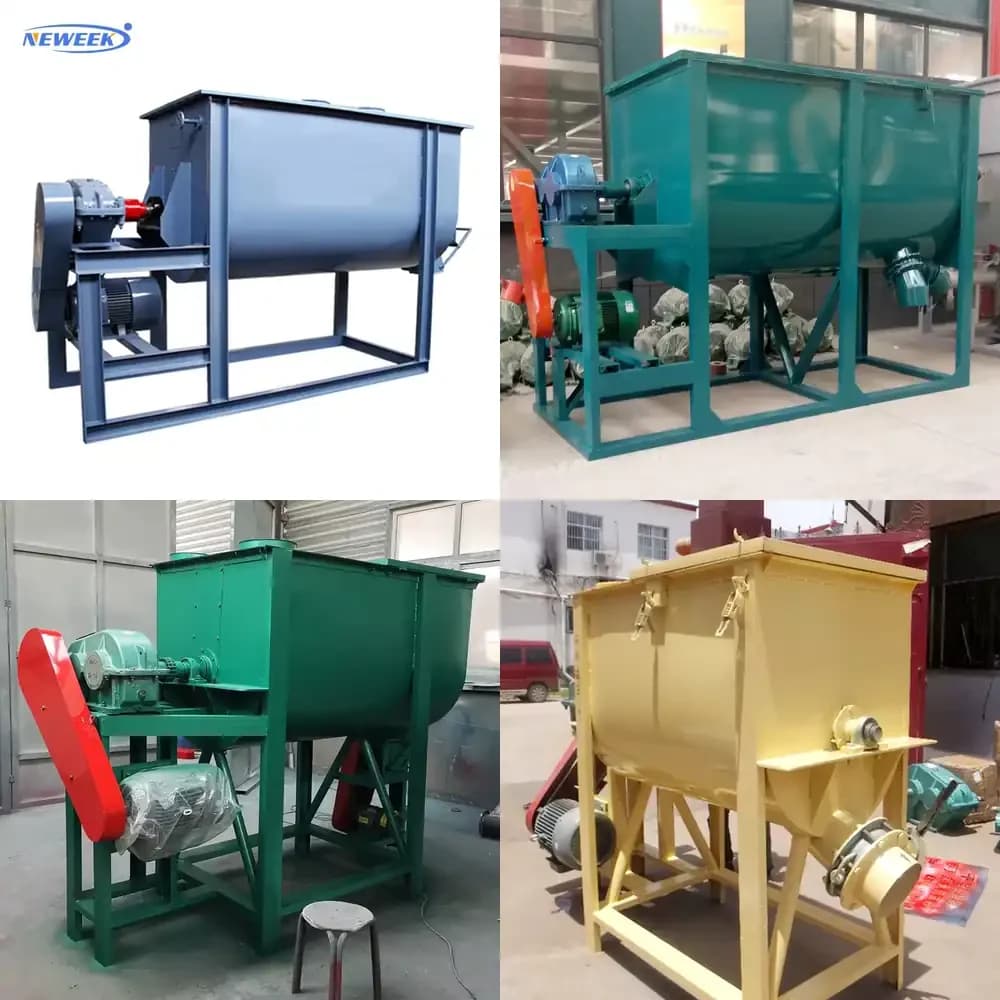 NEWEEK Organic Feed Paddock Ranchette 1 Ton Horizontal Animal Feed Blender Cattle Feed Grinder Mixer