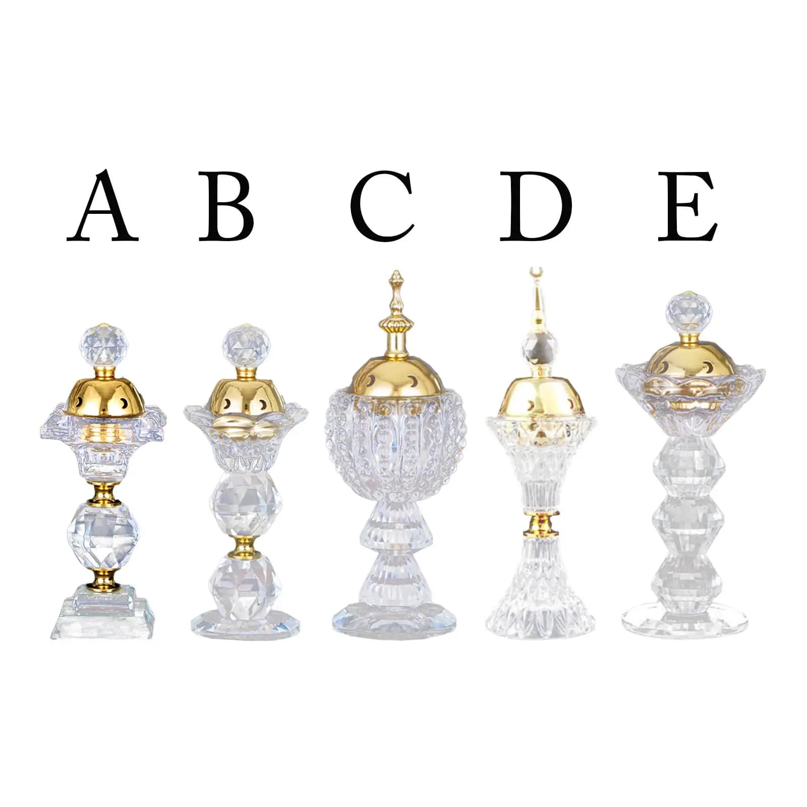 Crystal Glass Incense Burner Bakhoor Burner Arab Style Home Office Decor Arabian Style Incenser Holder Stand Aroma Stove