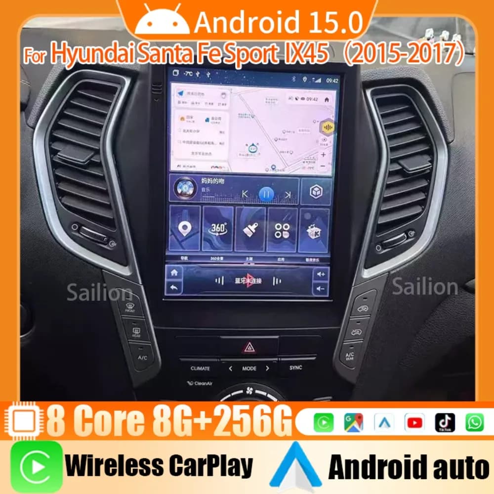 10.4 "Car Stereo Per Hyundai Santa Fe Sport IX45 2015-2017 2Din Navigazione GPS Wireless Carplay Android Auto WiFi FM BT DSP 4G