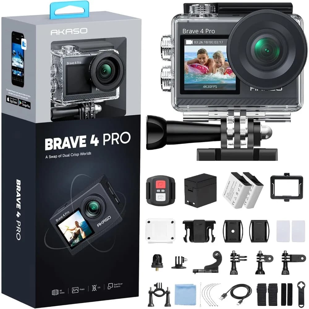 4K 30FPS Action Camera - Waterproof Underwater Camcorder with Touch Screen, 5X Zoom, and External Mic Support