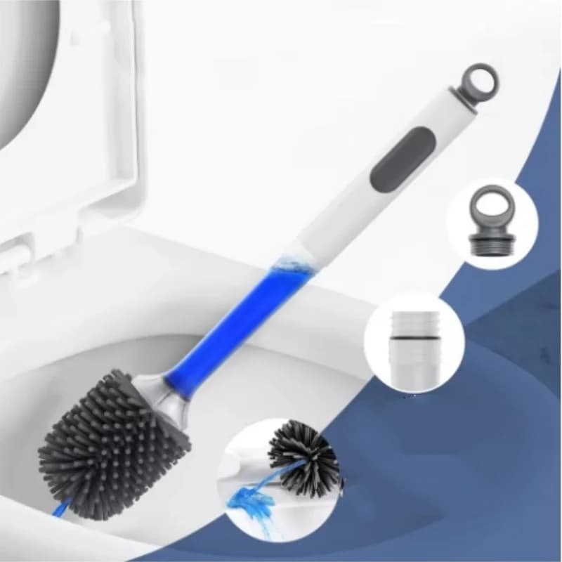 Nuovo Set Spazzola WC con Manico Lungo e Supporto, in Plastica, con Setole Morbide per Pulizia Profonda del Bagno