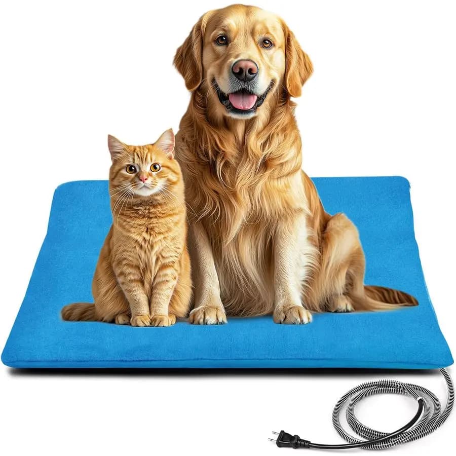 Tappetino riscaldante per cani e gatti, multi-misura, impermeabile, per esterni, con tappeto riscaldante e coperta resistente ai morsi.