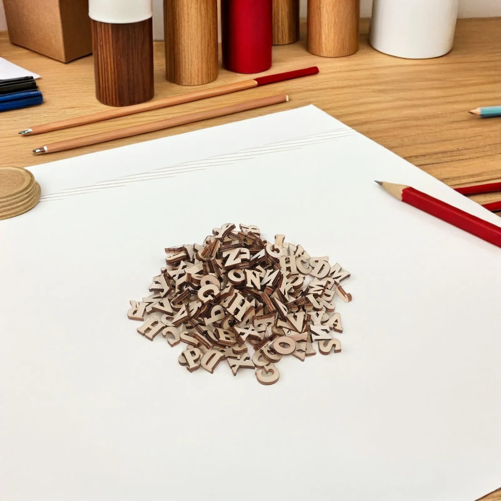 416 Pezzi di Lettere dell'Alfabeto in Legno Naturale, Blocchi di Legno Rustici per Fai-da-Te, Piccole Lettere in Legno Non Finite per Decorazioni e Pittura