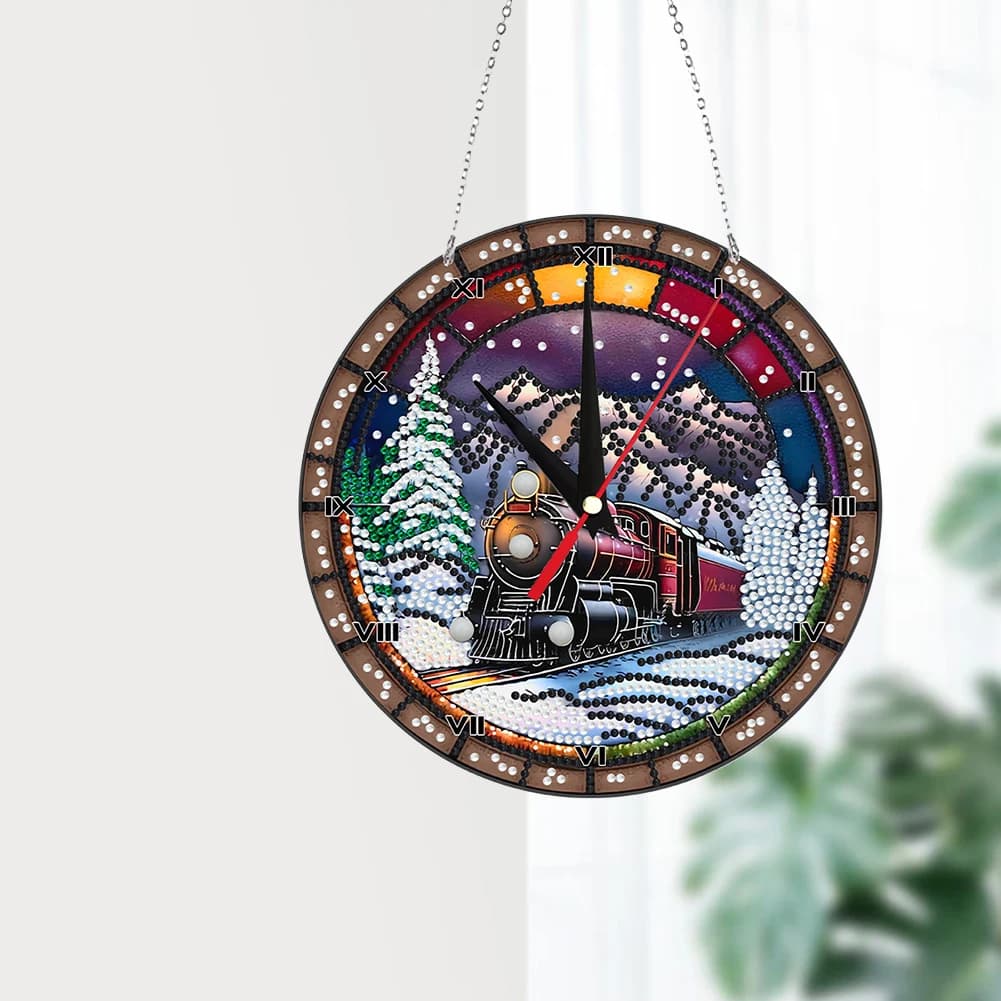 Watch with diamond painting Special shaped sticky mosaic watch Craft kit with artistic mosaic with DIY diamonds Wall clock with paint for children and adults
