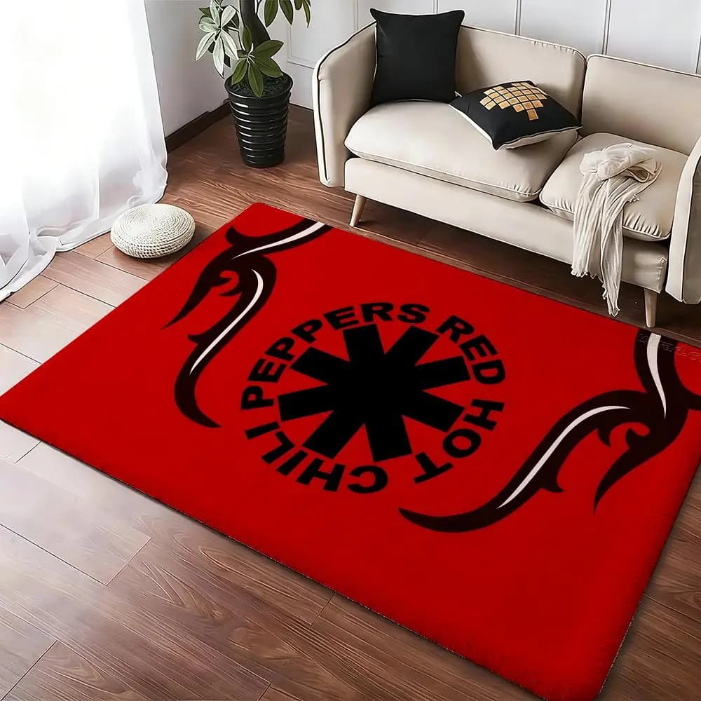 Tappetino da pavimento Red Hot Chili P-Peppers Band, comodo tappetino antiscivolo in morbida flanella, spesso, per soggiorno, camera da letto, cucina, tappeti decorativi