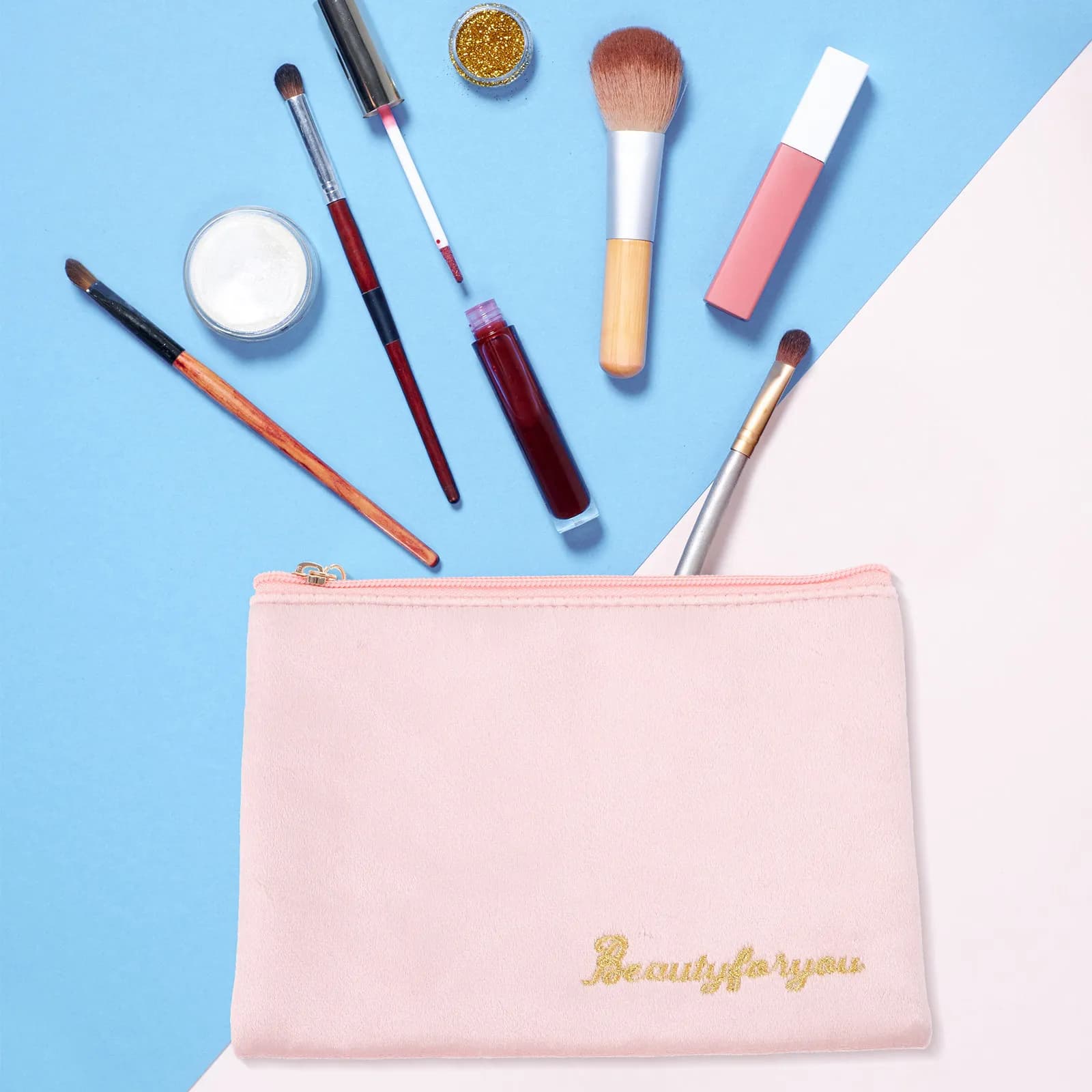 1 Pezzo Borsa Leggera per Assorbenti Igienici con Cerniera, Borsa per Pannolini da Viaggio per Donne, Borsa per il Ciclo Mestruale Rosa