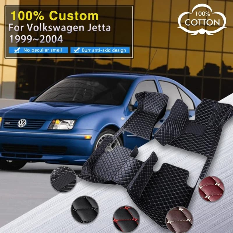 Tappetini auto completi per Volkswagen VW Jetta Bora A4 1999 ~ 2004 Tappeto Tappeto Parti interne auto Pad Tappetino in pelle di lusso Car Acce