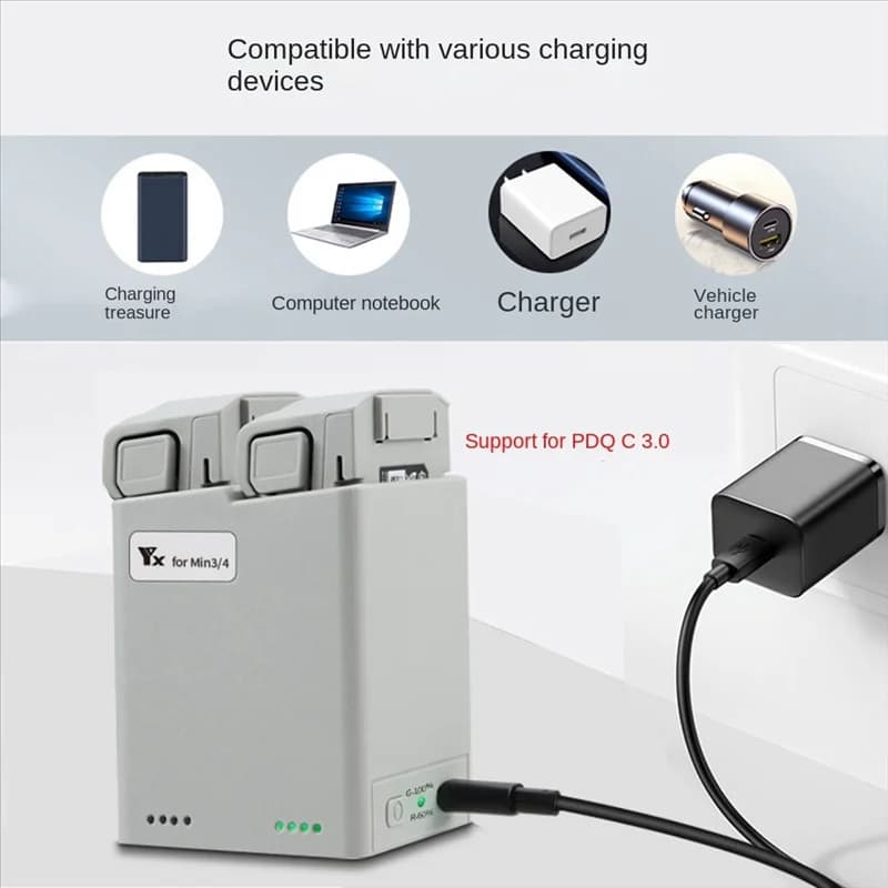 Hub caricabatterie T35C per display MINI 3/4 Pro Display digitale intelligente ricarica rapida 2 batterie per accessori MINI 3/4 Pro