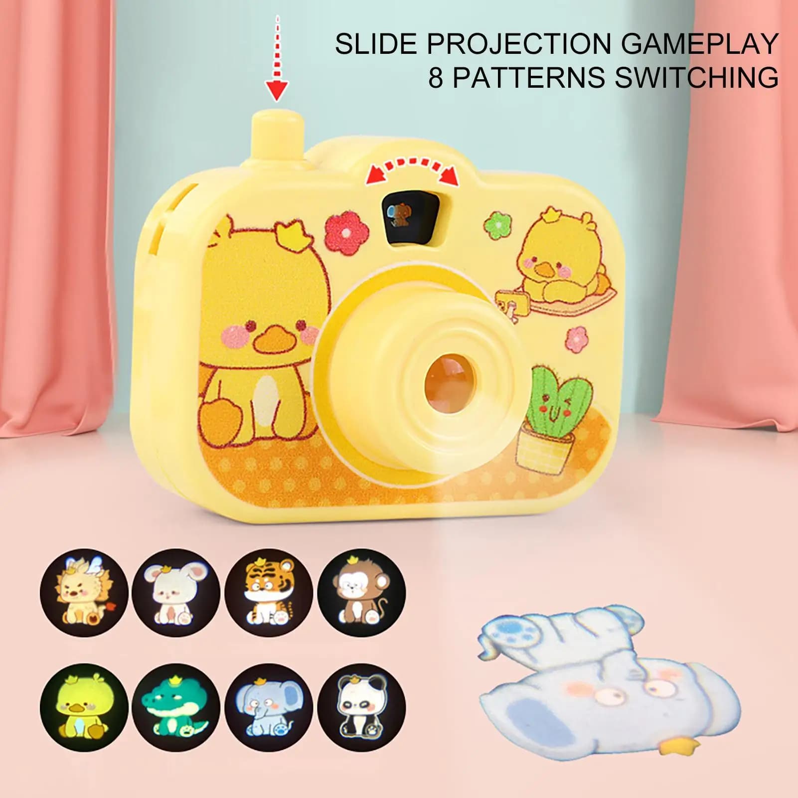 1pc Mini Projection Camera Toy Animal Image Room Projector Small Fun Toy Toys Glowing Puzzle Glowing Cognitive Toys
