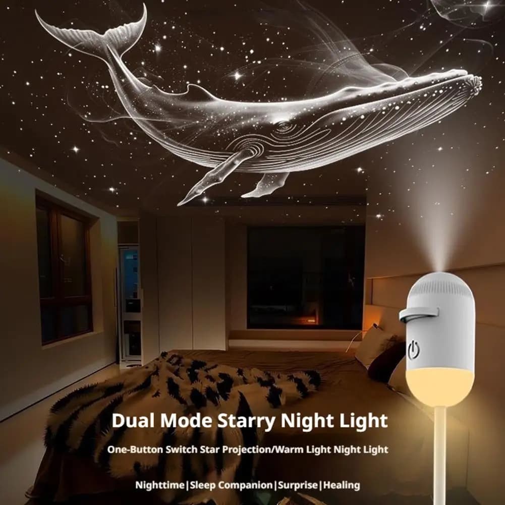 Mini proiettore di stelle 2 in 1, luce notturna a forma di galassia, lampada ambientale cielo stellato per decorare la camera da letto, regalo per bambini per favorire il sonno