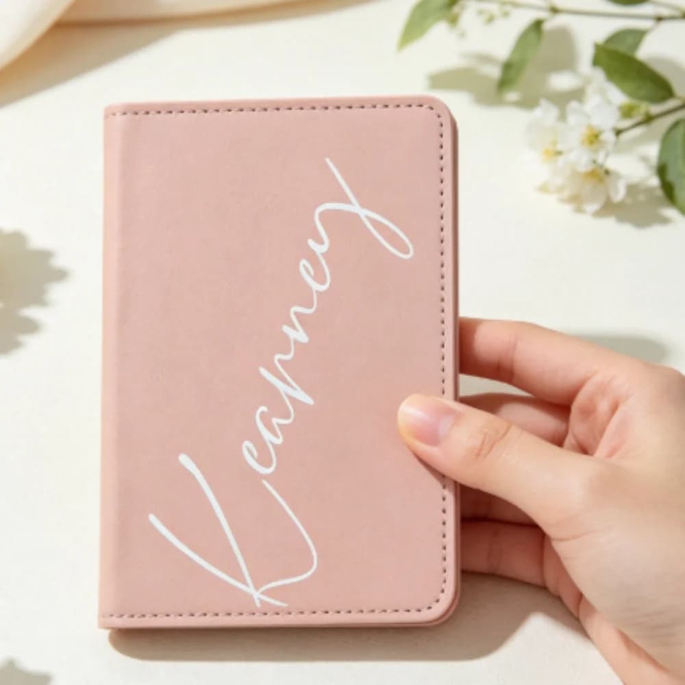 Customized Name Leather Passport Cover,Personalized Monogram Chic Document & Card Holder,Unique Travel Accessory Christmas Gifts