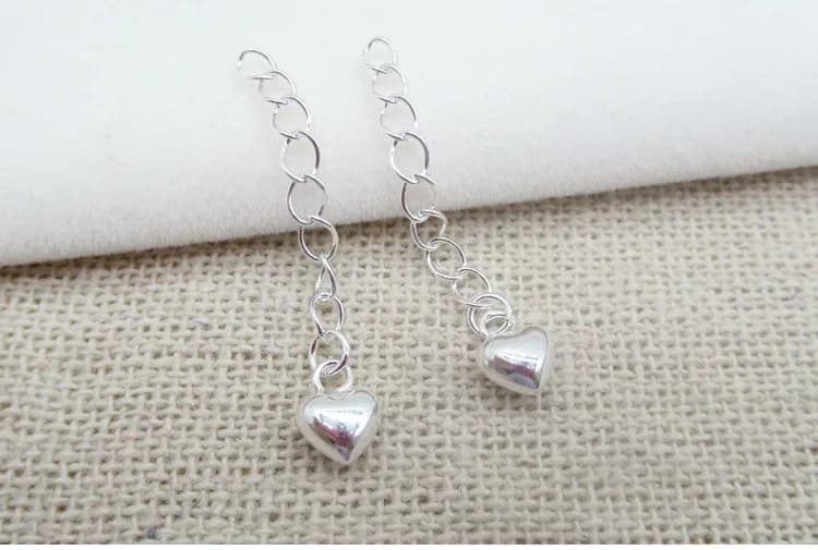 Catene di estensione in argento sterling 925 autentico da 10 pezzi per collana/braccialetto Risultati di gioielli fai da te Accessorio in argento