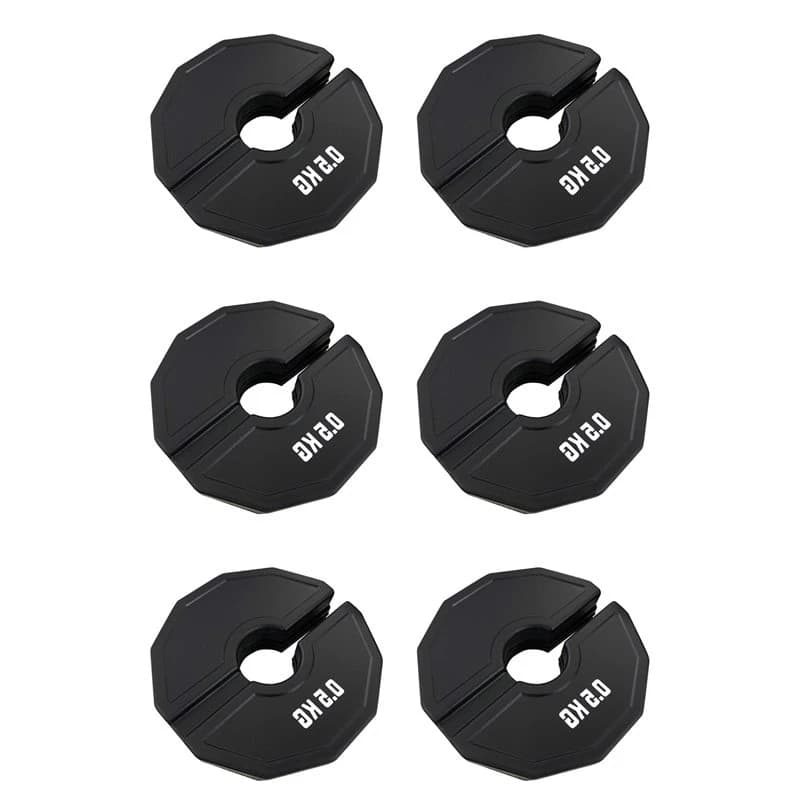 T22C 6X Gym Micro-Plates Dumbbell Fractional Weight Plate Rubber Fractional Weight Plates Add-On Change Black 0.5Kg
