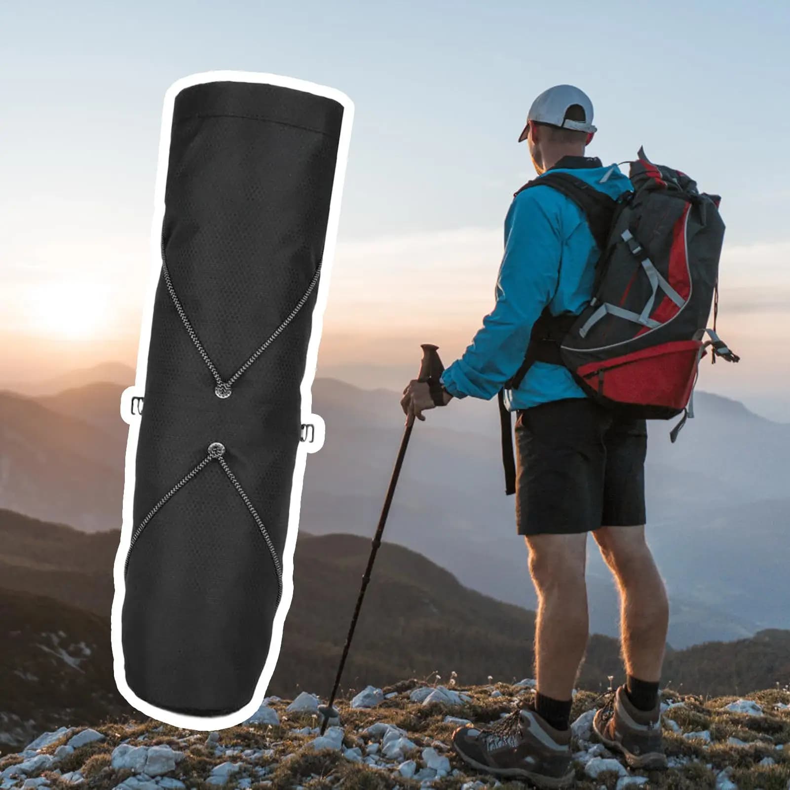 new lightweight portable bag for trekking poles Accessories for walking sticks Folding aluminum package Hiking accessories