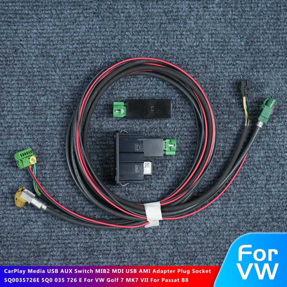 CarPlay Media USB AUX Switch MIB2 MDI USB AMI Adapter Plug Socket 5Q0035726E 5Q0 035 726 E For VW Golf 7 MK7 VII For Passat B8