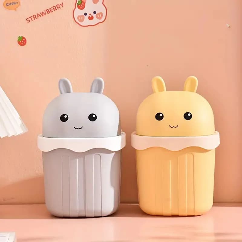 Pattumiera da tavolo creativa rettangolare grande da 1 pezzo con coperchio avvitato - Pattumiera sanitaria per ufficio, casa, camera da letto, soggiorno, cucina