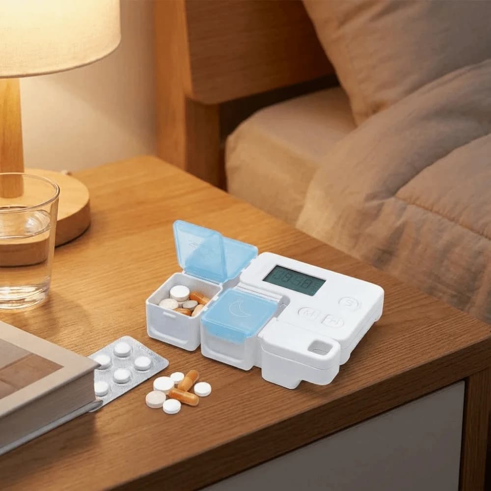 Timing Alarm Smart Pill Storage Box 7 Day Alarm Timer Electronic Pill Organizer Smart Timer Reminder Weekly Pills Container