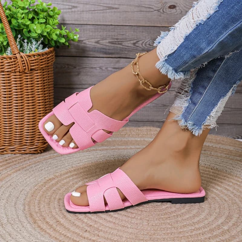 Sandali da donna taglie forti Sandali alla moda lavorati a maglia con fondo piatto Coppia casual Scarpe da spiaggia Capispalla estiva Sandali comodi da donna