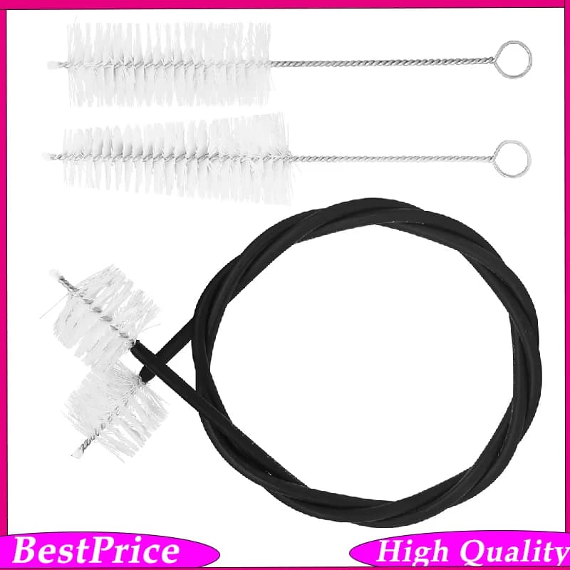Kit of 3 Brushes for Cleaning Trumpet, White Brush for Pistons, Button Cleaner, Flexible Brush, Brass Tools Accessories