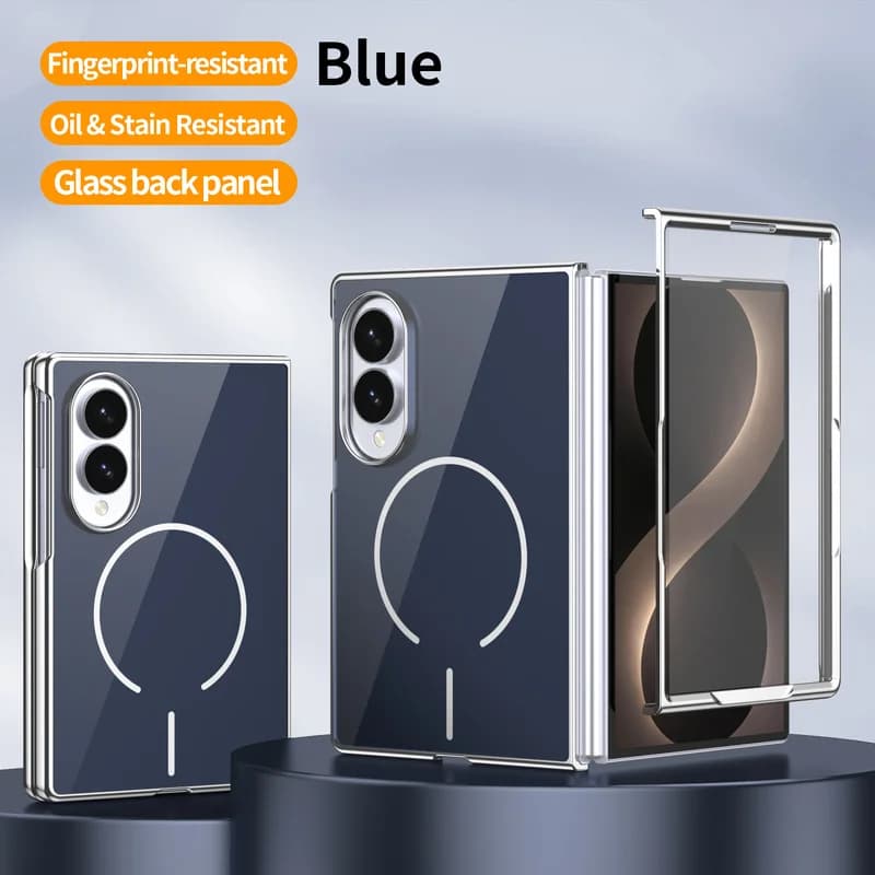 Magnetic Electroplating Integrated Case For Samsung Galaxy Z Fold 8 Wide Z Fold 8 Shockproof For Magsafe Glass Fold Back Cover
