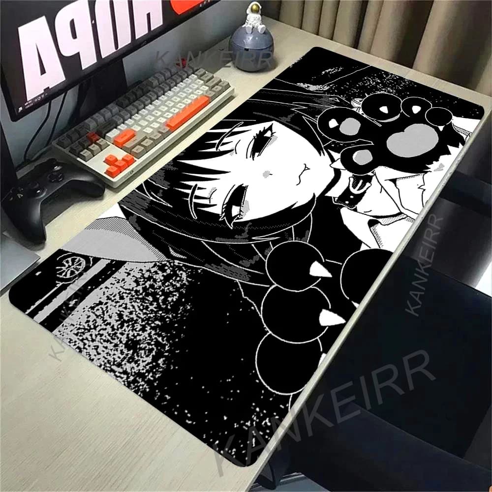 Black White Girls Mouse Mat Aesthetics Mouse Pad Gaming Laptop Lockrand Table Mat Office Accessories Pc Cabinet Non-slip Carpet